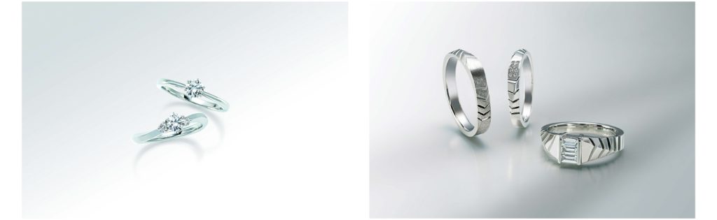 伊勢丹 新宿 で実際に手に着けて確かめられるエトナの指輪の写真