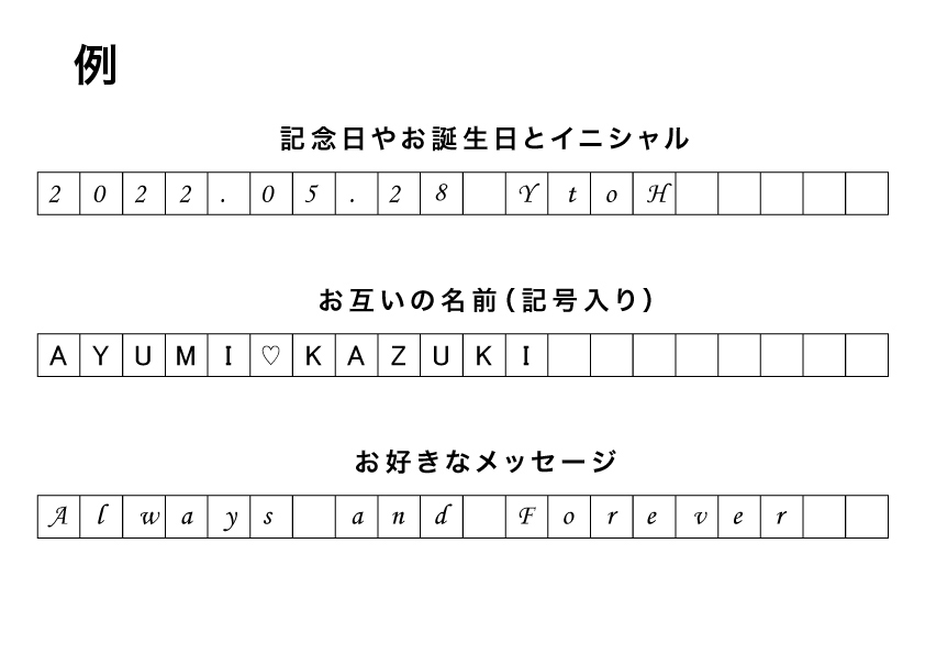 etnaの刻印サービスのフォーマット例